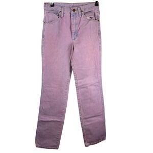 Wrangler Women's Vintage Pink AcidWash Denim Jeans Straight Leg NOTE: Size 26x32